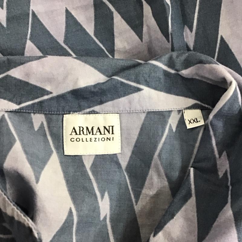アルマーニコレッツォーニ ARMANI COLLEZIONI シャツ、ブラウス 半袖 半袖シャツ カラーシャツ 半袖カットソー プリントシャツ XXL 総柄 紺 / ネイビー / X 紫 / パープル /  メンズ USED 古着 中古 10107472