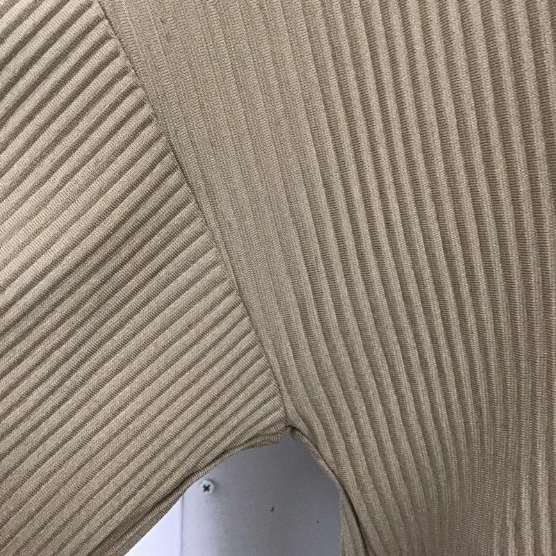 ザラ ZARA カットソー 半袖 プリーツ リブ S 無地 茶 / ブラウン /  レディース USED 古着 中古 10113488