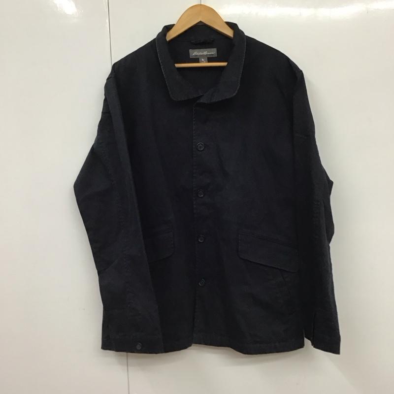 エディーバウアー Eddie Bauer ジャケット、上着 ジャケット、ブレザー カジュアルジャケット アウター カラージャケット XL 無地 紺 / ネイビー /  メンズ USED 古着 中古 10130928