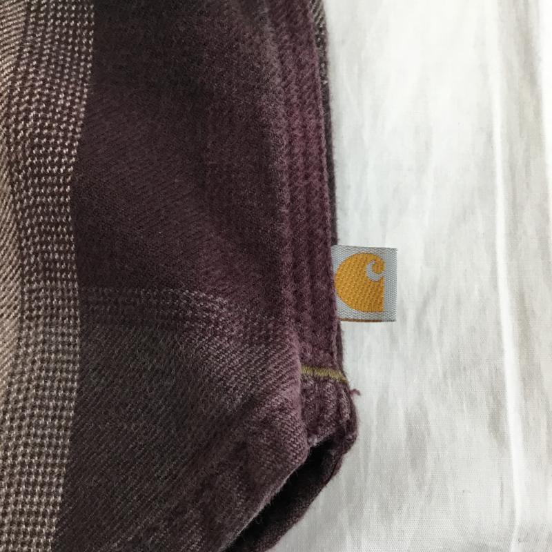 カーハート Carhartt パーカー 長袖 L チェック えんじ / ワインレッド / X ベージュ / ベージュ / X 橙 / オレンジ /  メンズ USED 古着 中古 10136989