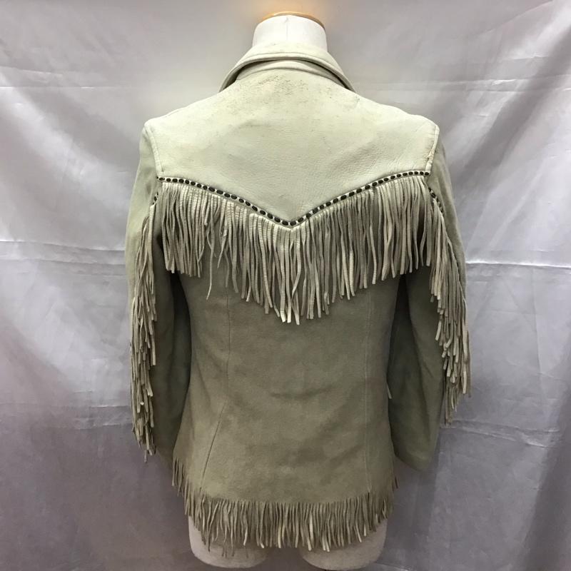 エルクレザー HAYS LEATHERS ジャケット、上着 ジャケット、ブレザー レザージャケット カジュアルジャケット 前ボタン 無地 灰 / グレー /  メンズ USED 古着 中古 10111323