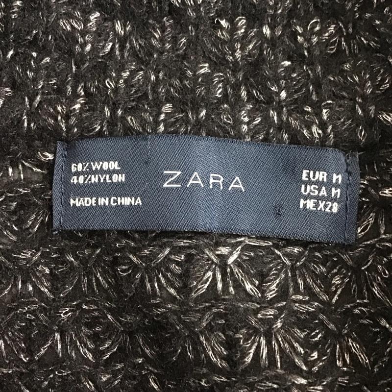 ザラ ZARA コート コート一般 3978 934 800 ニットコート ロング丈 M 無地 黒 / ブラック /  レディース USED 古着 中古 10124987