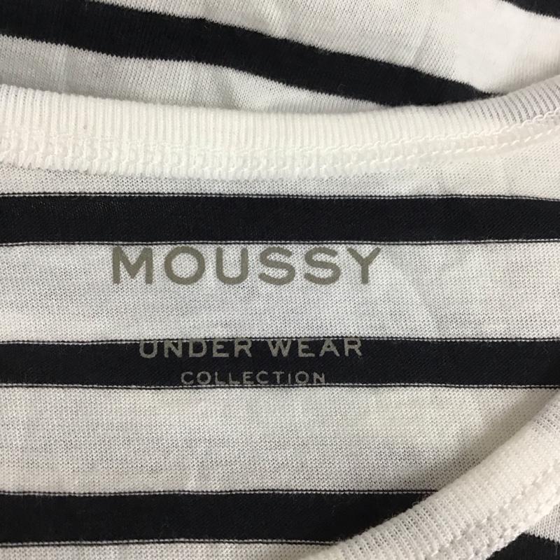 マウジー MOUSSY Tシャツ 半袖 半袖カットソー プリントTシャツ クルーネックカットソー 1 ボーダー柄 白 / ホワイト / X 黒 / ブラック /  レディース USED 古着 中古 10116981