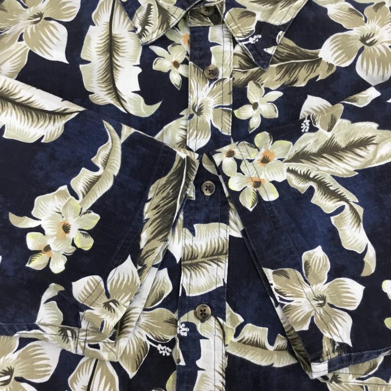 ＵＳフルギ US古着 シャツ、ブラウス 半袖 LL 花柄 X 総柄 紺 / ネイビー / X 白 / ホワイト / X ベージュ / ベージュ /  メンズ USED 古着 中古 10133527