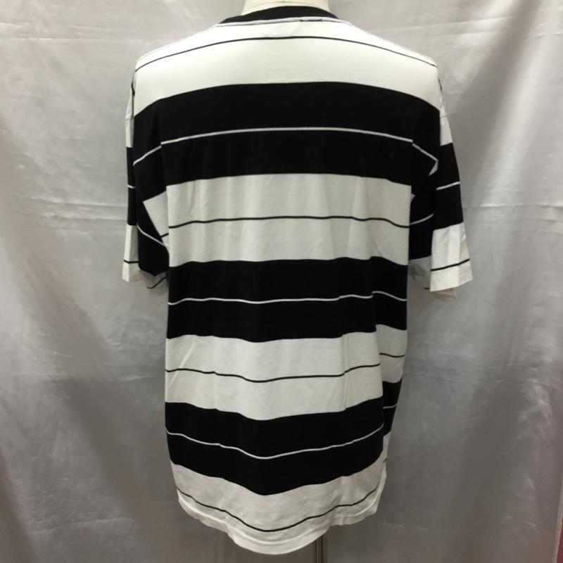 クーティープロダクションズ COOTIE PRODUCTIONS Tシャツ 半袖 半袖カットソー プリントTシャツ クルーネックカットソー M ボーダー柄 白 / ホワイト / X 黒 / ブラック /  メンズ USED 古着 中古 10120113