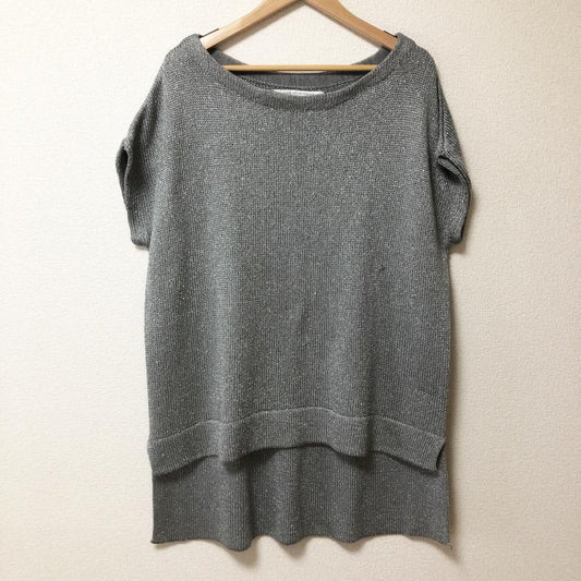 ダイアンフォンファステンバーグ DIANE von FURSTENBERG ニット、セーター 半袖 S 無地 灰 / グレー / X 銀 / シルバー /  レディース USED 古着 中古 10003437