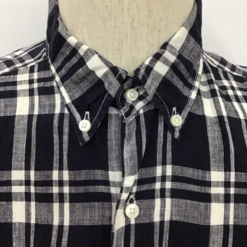 カトー KATO` シャツ、ブラウス 長袖 BS511614 141001 リネン S チェック 紺 / ネイビー / X 白 / ホワイト /  メンズ USED 古着 中古 10111828