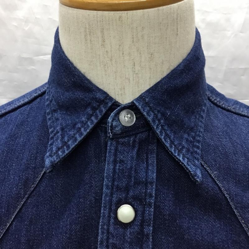 ブルーブルー BLUE BLUE シャツ、ブラウス 長袖 長袖シャツ カラーシャツ ポケットシャツ 長袖カットソー デニムシャツ 0 無地 インディゴ / インディゴ /  メンズ USED 古着 中古 10120082