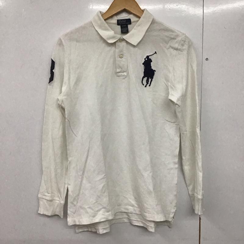ポロバイラルフローレン Polo by RALPH LAUREN ポロシャツ 長袖 長袖ポロシャツ 長袖カットソー カラーシャツ XL ロゴ、文字 白 / ホワイト /  メンズ USED 古着 中古 10141473
