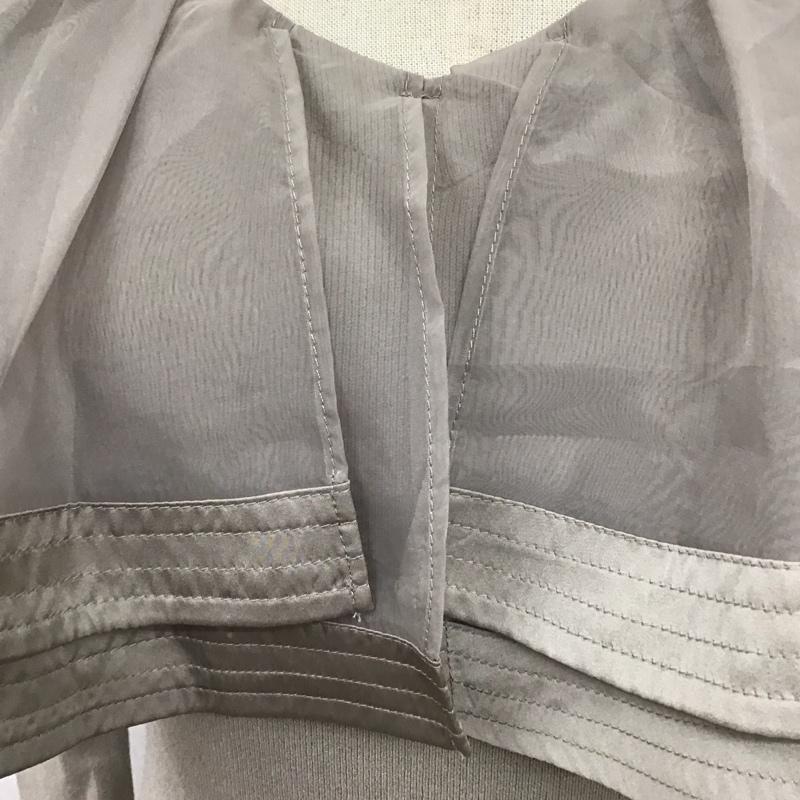 スナイデル SNIDEL カットソー 長袖 swnt231013 シアーフリルカラーニットプルオーバー 長袖カットソー 無地 灰 / グレー /  メンズ USED 古着 中古 10120105