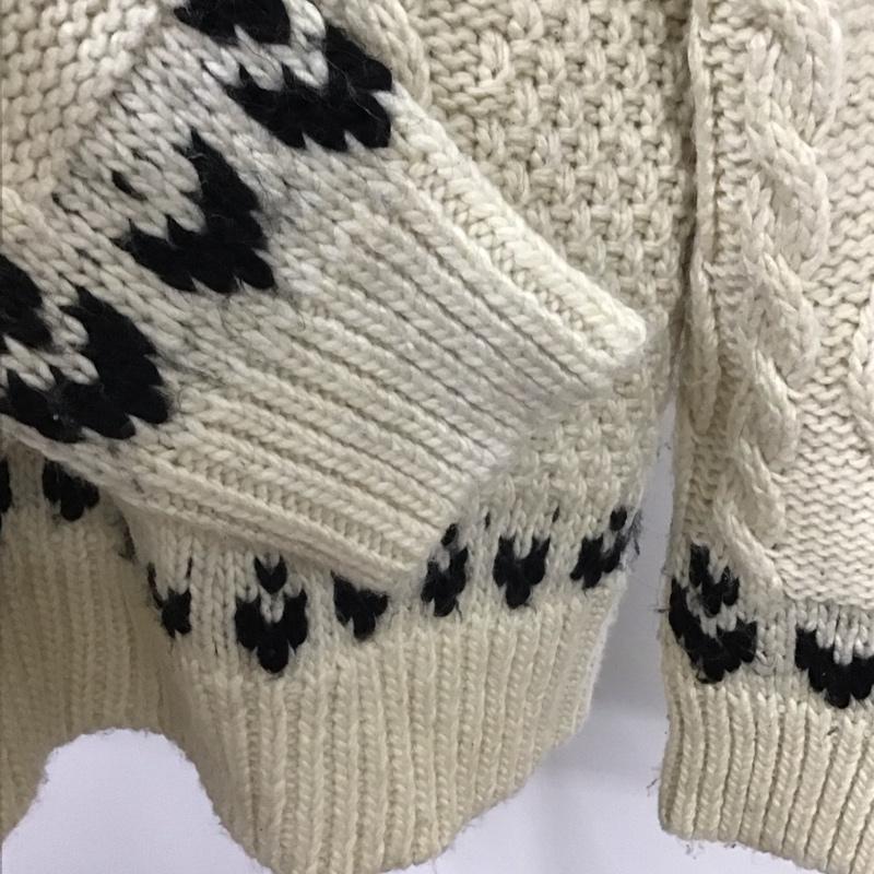 ザラ ZARA ニット、セーター 長袖 6771 313 712 ローゲージ XL  アイボリー / アイボリー / X 黒 / ブラック /  レディース USED 古着 中古 10119609