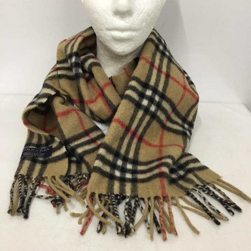 バーバリーロンドン Burberry London マフラー マフラー カシミヤ フリンジ ノバチェック チェック ベージュ / ベージュ /  レディース USED 古着 中古 10145823