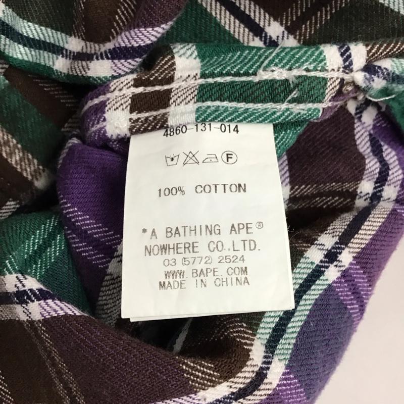 アベイシングエイプ A BATHING APE シャツ、ブラウス 長袖 チェックシャツ PIRATE L チェック マルチカラー / マルチカラー /  メンズ USED 古着 中古 10121747