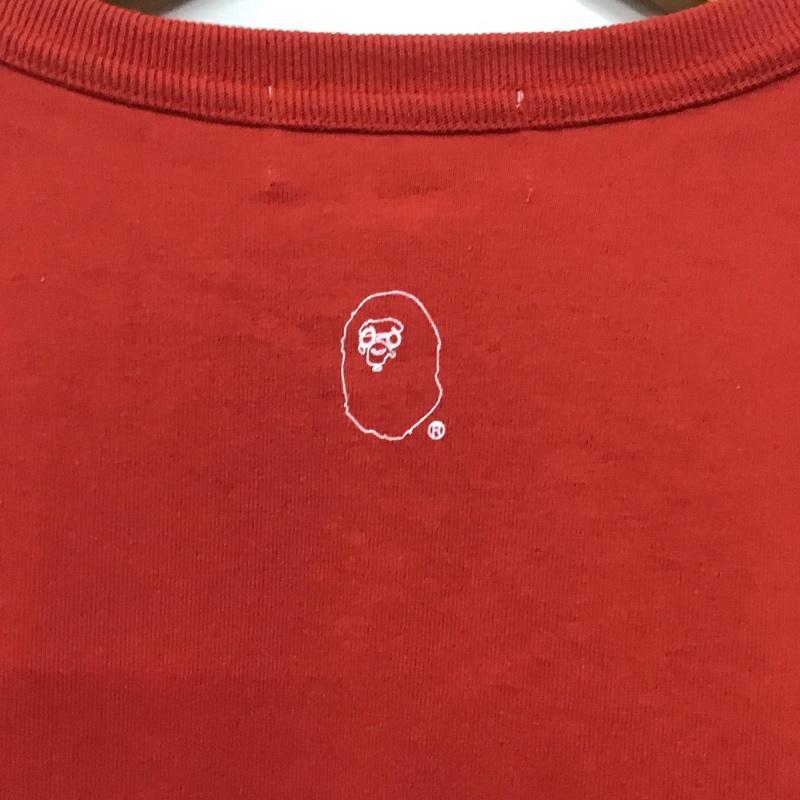 アベイシングエイプ A BATHING APE Tシャツ 半袖 半袖カットソー プリントTシャツ クルーネックカットソー M プリント 赤 / レッド /  メンズ USED 古着 中古 10133349