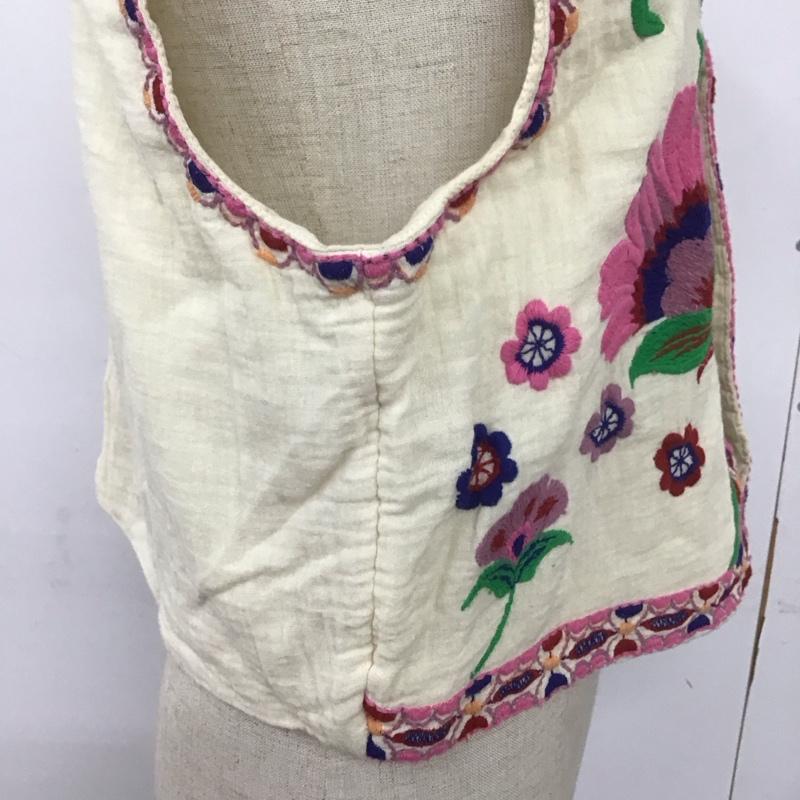 ザラ ZARA ベスト ベスト 6895 022 712 刺繍 L 花柄 アイボリー / アイボリー /  レディース USED 古着 中古 10108555