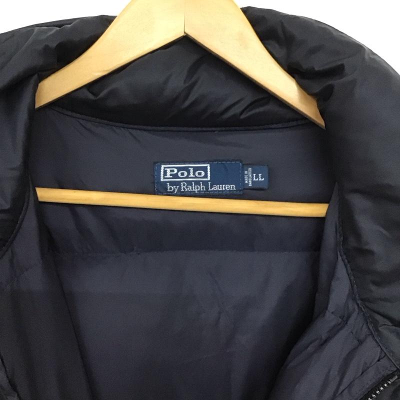 ポロバイラルフローレン Polo by RALPH LAUREN ジャケット、上着 ジャンパー、ブルゾン ジップアップダウンジャケット アウターフード付きジャケット LL ロゴ、文字 紺 / ネイビー /  メンズ USED 古着 中古 10148163