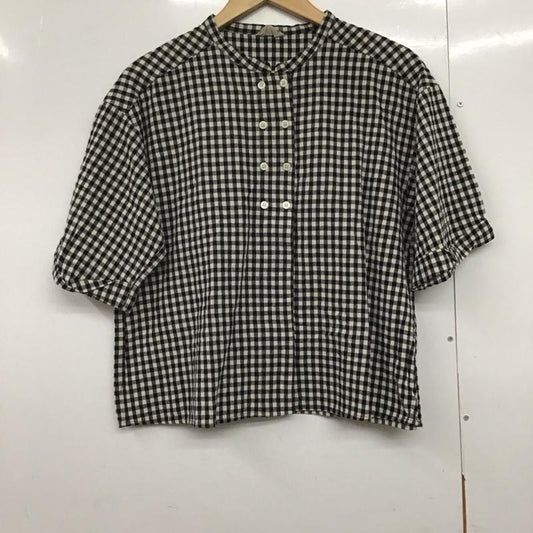 サマンサモスモス Samansa Mos2 シャツ、ブラウス 半袖 1711174 コットン ダブルボタン FREE チェック 黒 / ブラック / X 白 / ホワイト /  レディース USED 古着 中古 10144102