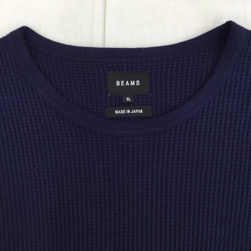 ビームス BEAMS カットソー 長袖 サーマルカットソー XL 無地 紺 / ネイビー /  メンズ USED 古着 中古 10135941