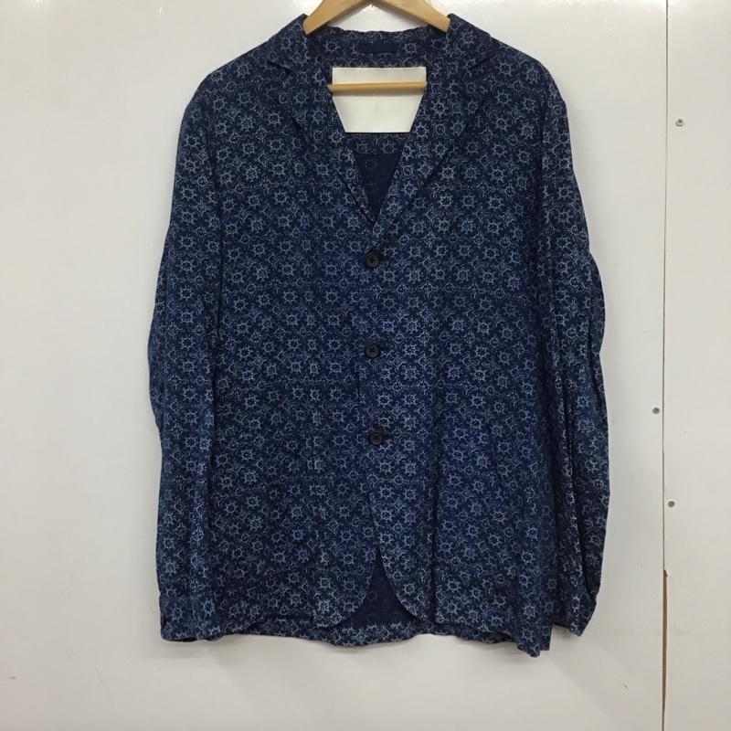 ユナイテッドアローズアンドサンズ UNITED ARROWS & SONS ジャケット、上着 ジャケット、ブレザー 5522-218-0066 長袖ジャケット アウター 薄手 L プリント 青 / ブルー /  メンズ USED 古着 中古 10138555