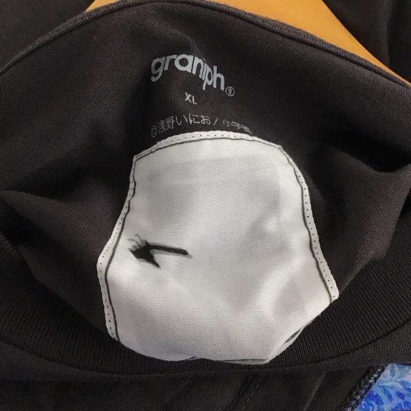 グラニフ graniph Tシャツ 半袖 半袖カットソー プリントTシャツ クルーネックカットソー XL キャラクター ダークグレー / ダークグレー /  メンズ USED 古着 中古 10145972