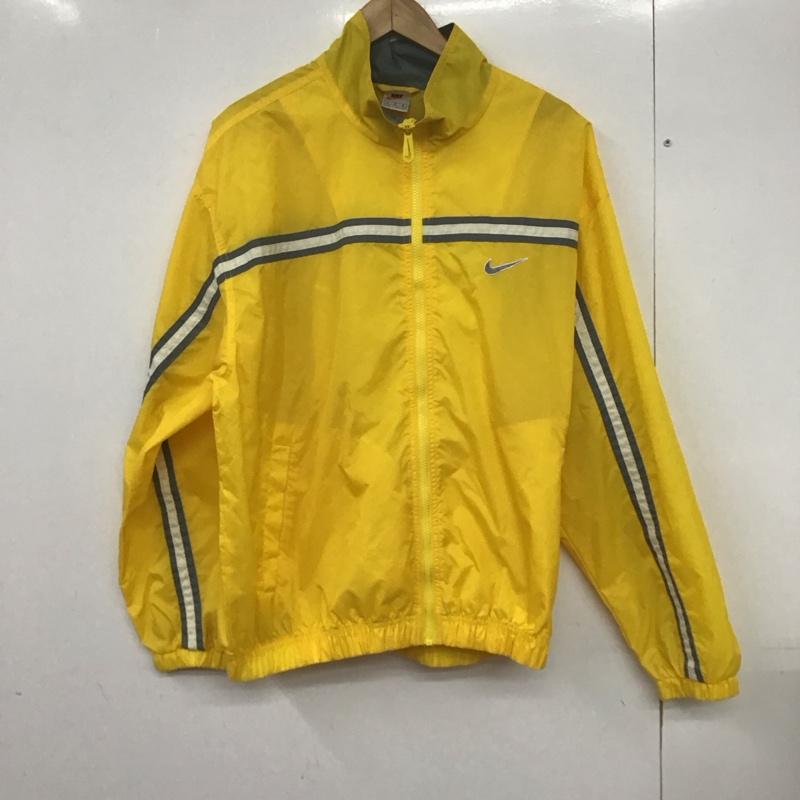 ナイキ NIKE ジャケット、上着 ジャケット、ブレザー ジップアップジャケット ナイロンジャケット アウター スタンドカラー 90s L ロゴ、文字 黄 / イエロー /  メンズ USED 古着 中古 10132160