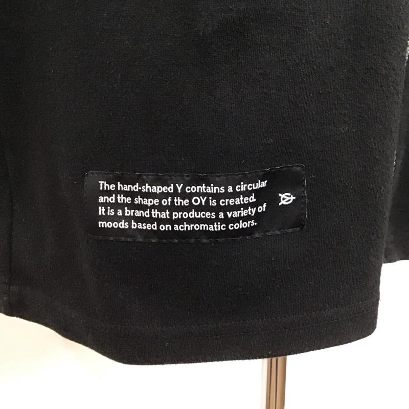 オーワイ OY Tシャツ 半袖 バックファスナー クルーネック ロゴ、文字 黒 / ブラック /  メンズ USED 古着 中古 10109754