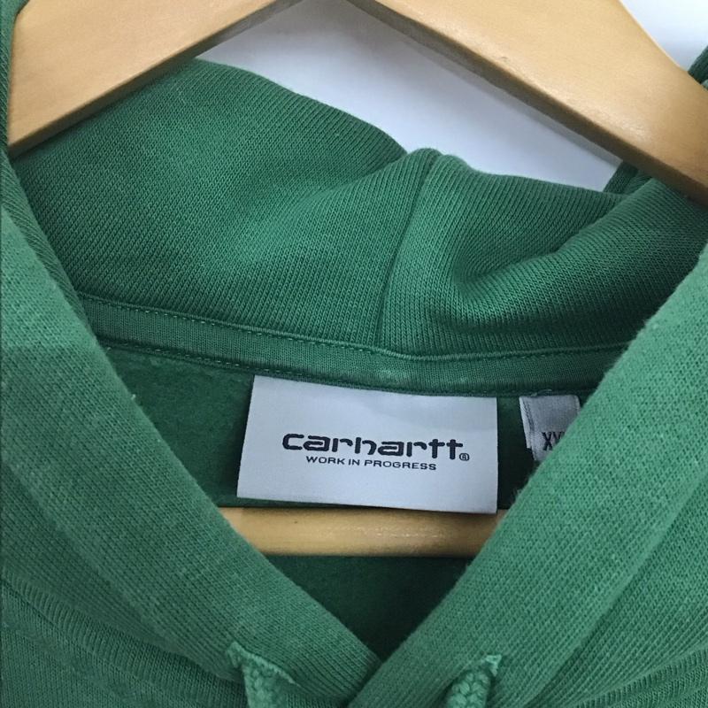 カーハート Carhartt パーカー 長袖 長袖パーカー プルオーバーパーカー スウェット XXL ロゴ、文字 緑 / グリーン /  メンズ USED 古着 中古 10141927