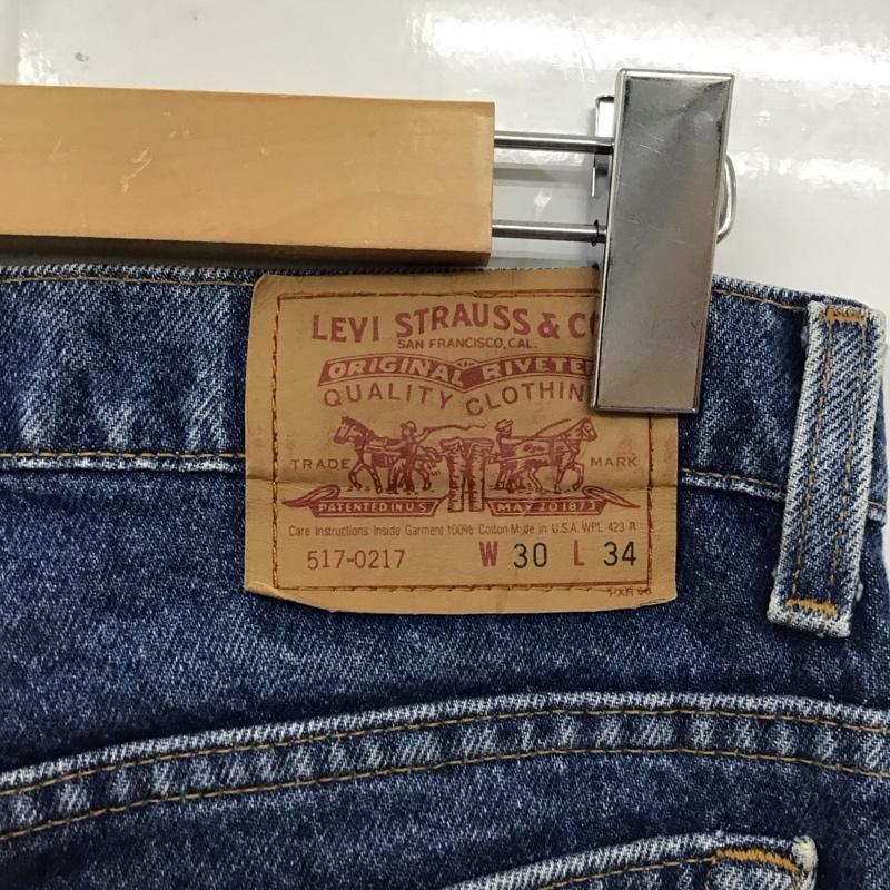 リーバイス Levi s パンツ デニム、ジーンズ 517-0217 ブーツカット W30 L34 30インチ 無地 青 / ブルー /  メンズ USED 古着 中古 10113924