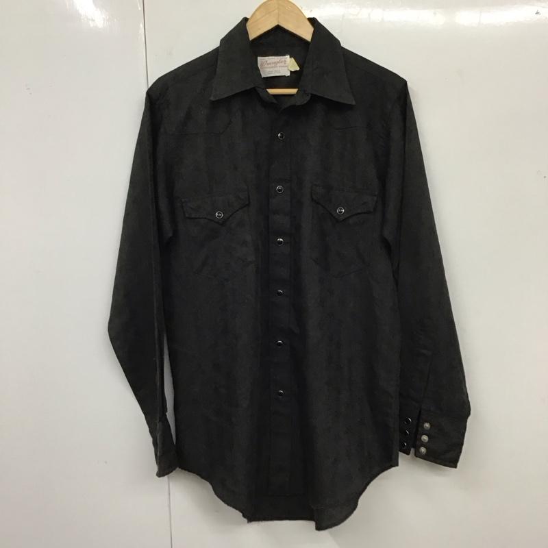 ラングラー Wrangler シャツ、ブラウス 長袖 ウエスタンシャツ 総柄 黒 / ブラック /  メンズ USED 古着 中古 10117746