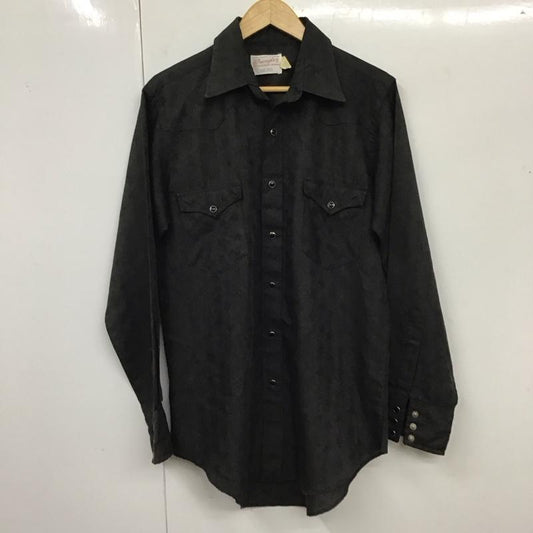ラングラー Wrangler シャツ、ブラウス 長袖 ウエスタンシャツ 総柄 黒 / ブラック /  メンズ USED 古着 中古 10117746