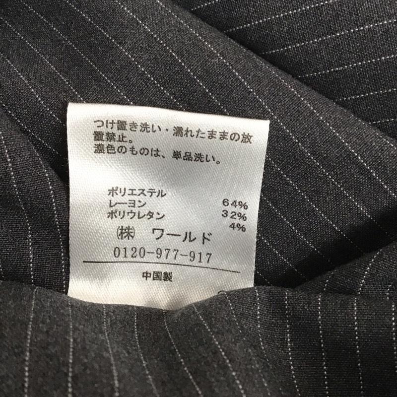 インデックス index パンツ スラックス C58-67007 ストレッチ テーパードパンツ S ストライプ ダークグレー / ダークグレー /  レディース USED 古着 中古 10112620