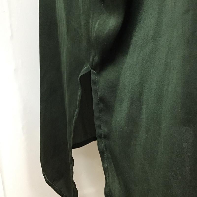 アズールバイマウジー AZUL BY MOUSSY ワンピース ロングスカート 250DAA30-253G BAND COLLAR SHINY LONG SHIRTS M 無地 カーキ / カーキ /  レディース USED 古着 中古 10122466