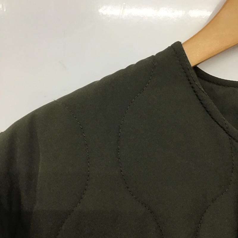 アイテムズ アーバンリサーチ ITEMS URBAN RESEARCH ジャケット、上着 ジャケット、ブレザー キルティングジャケット アウター ノーカラージャケット 40 無地 カーキ / カーキ /  メンズ USED 古着 中古 10145065