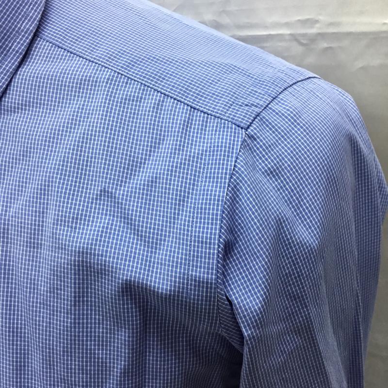 トゥモローランドピルグリム TOMORROW LAND PILGRIM シャツ、ブラウス 長袖 長袖シャツ カラーシャツ チェックシャツ カジュアルシャツ 38 チェック 青 / ブルー /  メンズ USED 古着 中古 10106505