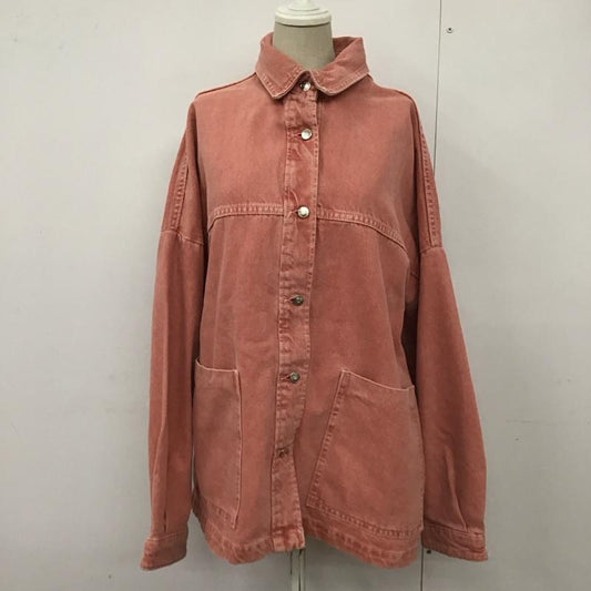 ザラ ZARA ジャケット、上着 ジャケット、ブレザー デニムジャケット カラージャケット 長袖ジャケット ブルゾン M 無地 桃 / ピンク /  レディース USED 古着 中古 10123733