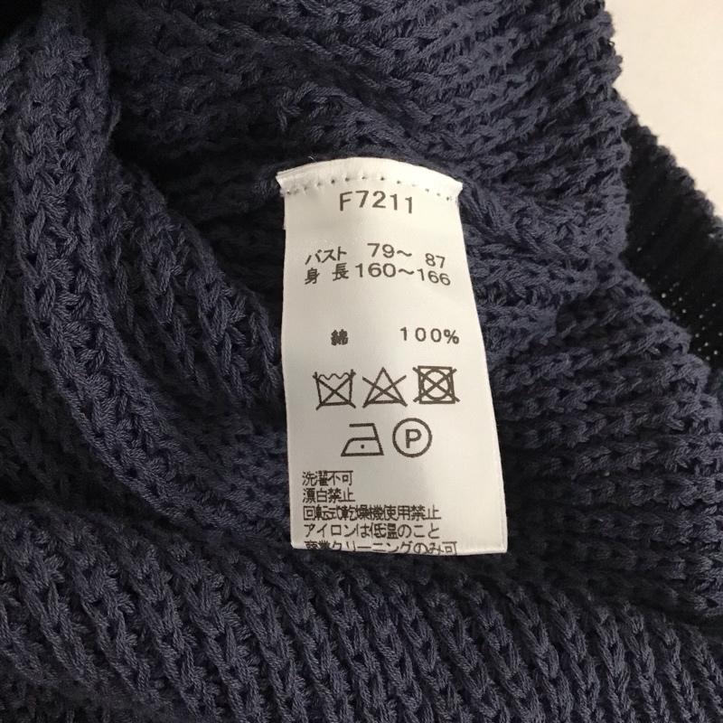 フレッドペリー FRED PERRY ニット、セーター 七分袖 F7211 ドルマンスリーブ Vネック ワンポイント 紺 / ネイビー /  レディース USED 古着 中古 10138690