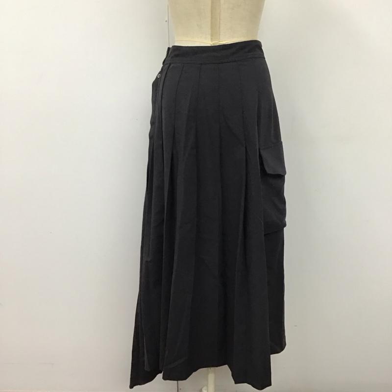 ザラ ZARA スカート ロングスカート 7967 333 802 アシンメトリー プリーツ XS 無地 紺 / ネイビー /  レディース USED 古着 中古 10114778