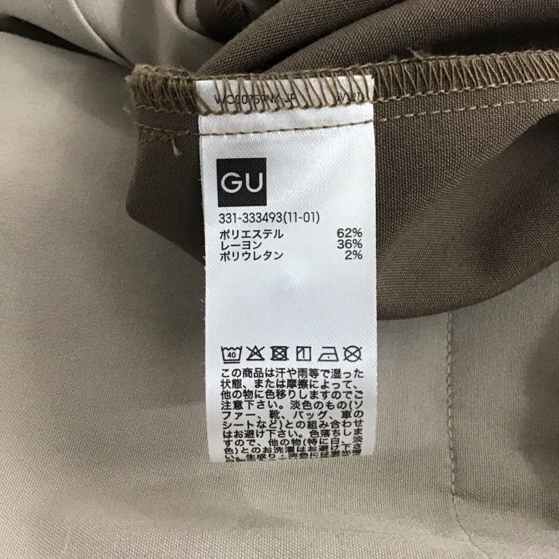 ジーユー GU シャツ、ブラウス 長袖 331-333493 ミハラヤスヒロ オープンカラーシャツ 開襟 L ロゴ、文字 ベージュ / ベージュ / X 茶 / ブラウン /  メンズ USED 古着 中古 10146358