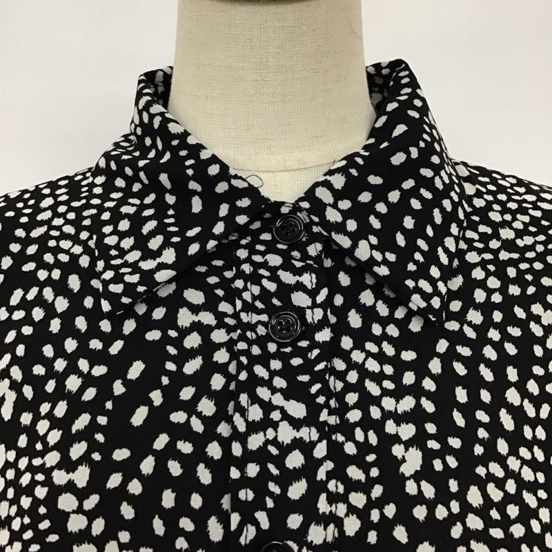 ザラ ZARA ワンピース ひざ丈スカート 4786 271 084 長袖 XS 総柄 黒 / ブラック /  レディース USED 古着 中古 10116181
