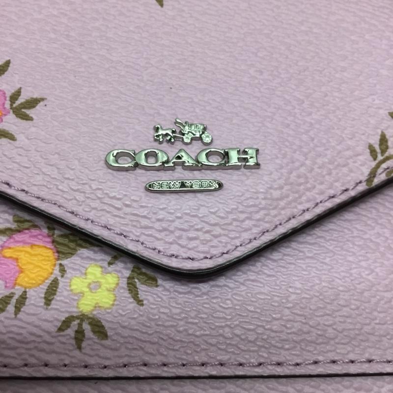 コーチ COACH 財布 コンパクト財布 フローラル スモール財布 花柄 桃 / ピンク /  レディース USED 古着 中古 10116647