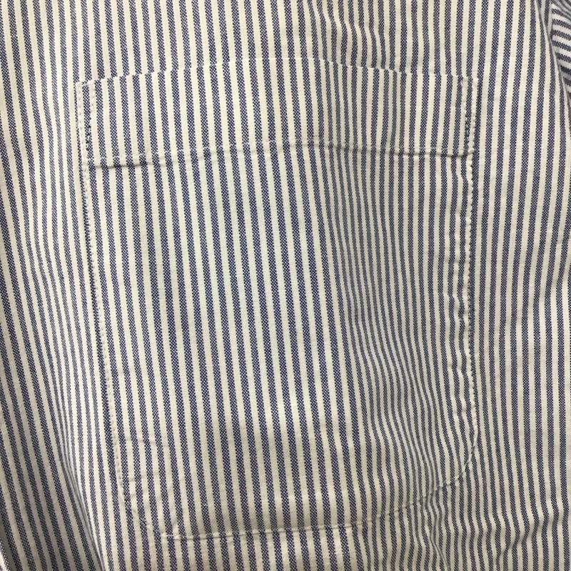 ビームス BEAMS シャツ、ブラウス 半袖 半袖シャツ カラーシャツ 半袖カットソー ストライプシャツ L ストライプ 白 / ホワイト / X 水色 / ライトブルー /  メンズ USED 古着 中古 10117959