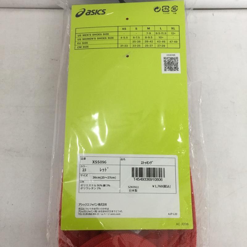 アシックス ASICS ファッション小物 ファッション小物 XSS096 ストッキング ジュニア サッカー 26cm ロゴ、文字 赤 / レッド /  ボーイズ USED 古着 中古 10132175