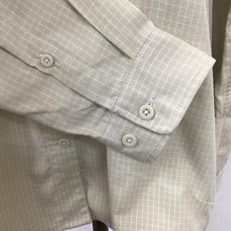 モンベル mont-bell シャツ、ブラウス 長袖 長袖シャツ ノーカラーシャツ ポケットシャツ 長袖カットソー チェックシャツ M チェック ベージュ / ベージュ /  レディース USED 古着 中古 10114515