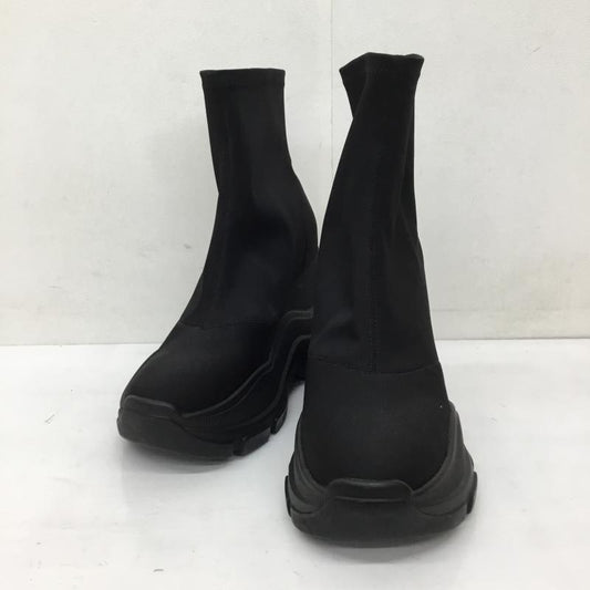 イエロー YELLO ブーツ ショートブーツ DOUBLE SNEAKER SHORT BOOTS M プリント 黒 / ブラック /  レディース USED 古着 中古 10133472