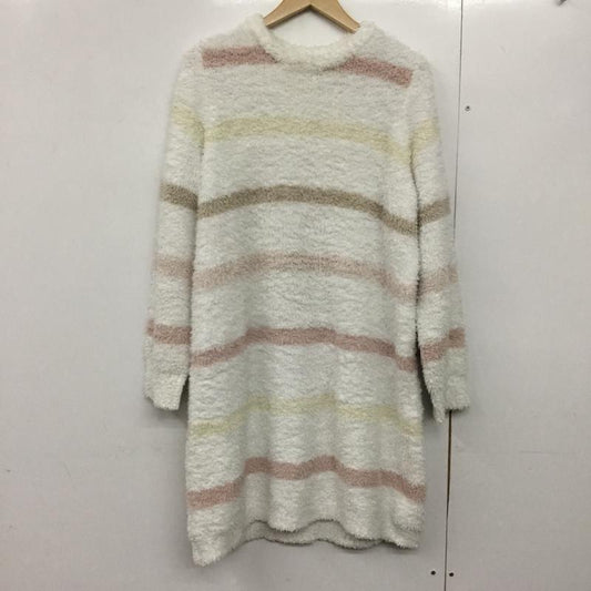 ジェラートピケ gelato pique ワンピース ひざ丈スカート PWN0215034 ボアワンピース ルームウェア 長袖 ONE SIZE ボーダー柄 マルチカラー / マルチカラー /  レディース USED 古着 中古 10144680