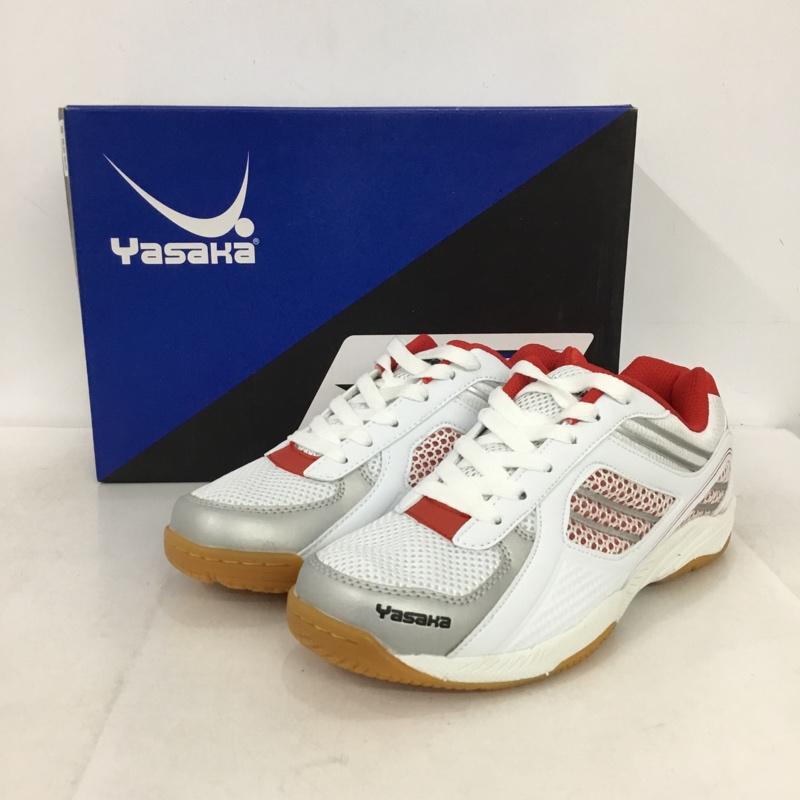 ヤサカ YASAKA スニーカー スニーカー E-200 ジェット インパクト 卓球シューズ 22.5cm 箱有 22.5cm ロゴ、文字 白 / ホワイト / X 赤 / レッド /  レディース USED 古着 中古 10147914