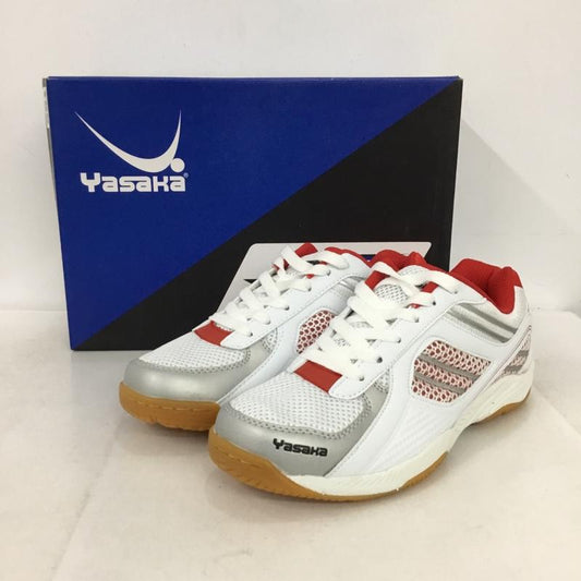 ヤサカ YASAKA スニーカー スニーカー E-200 ジェット インパクト 卓球シューズ 22.5cm 箱有 22.5cm ロゴ、文字 白 / ホワイト / X 赤 / レッド /  レディース USED 古着 中古 10147914
