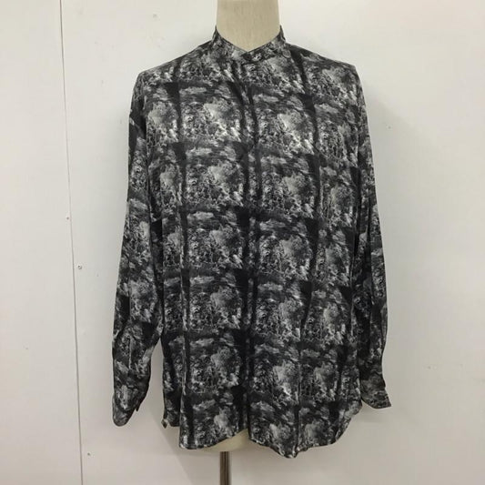 ハレ HARE シャツ、ブラウス 長袖 ha020048tr 長袖シャツ 柄シャツ ノーカラーシャツ プリントシャツ M 総柄 白 / ホワイト / X 黒 / ブラック /  メンズ USED 古着 中古 10106739