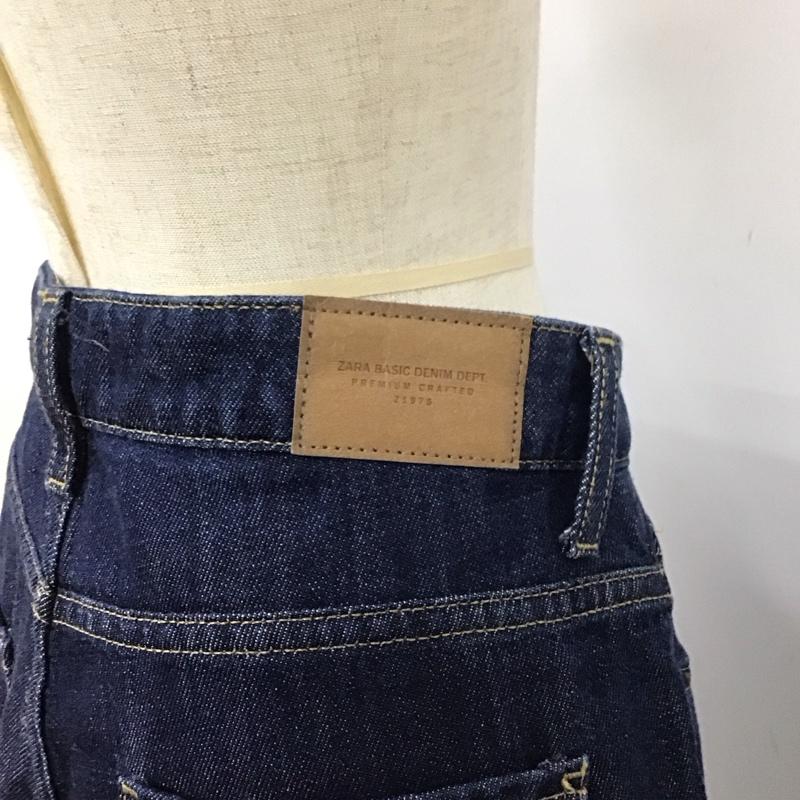 ザラ ZARA パンツ デニム、ジーンズ 5862 171 407 ワイドパンツ フリンジ 無地 インディゴ / インディゴ /  レディース USED 古着 中古 10120030