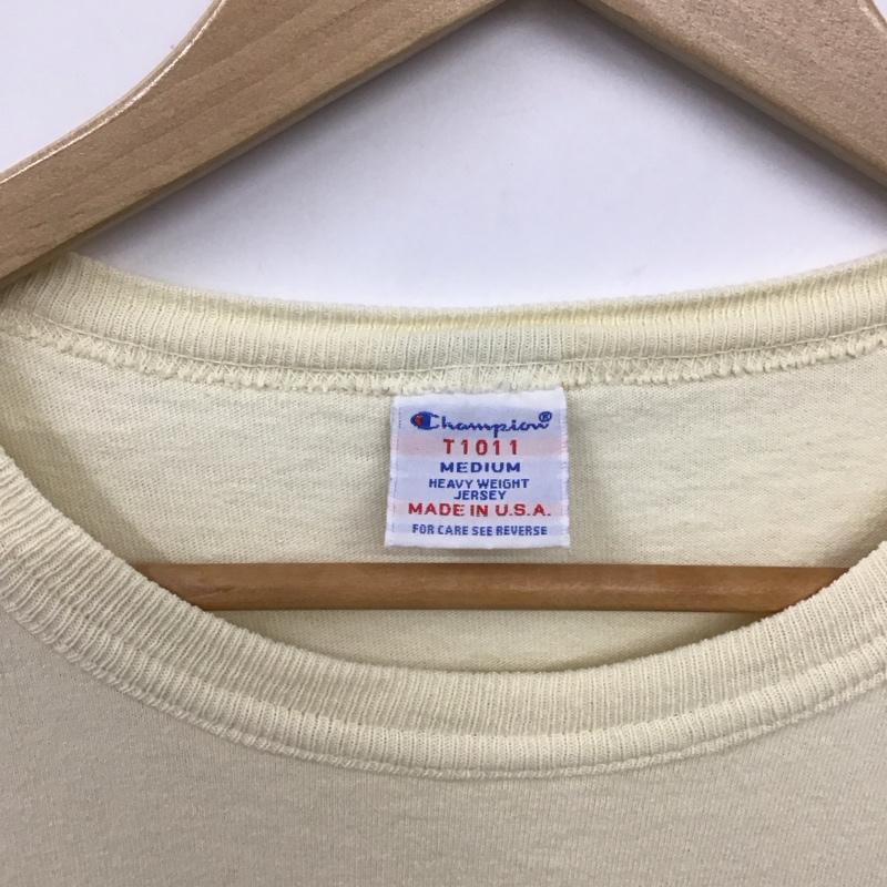 チャンピオン Champion Tシャツ 半袖 t1011 クルーネック半袖Ｔ プリントTシャツ 無地 M 無地 オフホワイト / オフホワイト /  メンズ USED 古着 中古 10132922